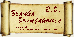 Branka Drinjaković vizit kartica